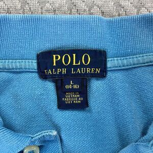 Polo‎ Ralph Lauren Vintage Men Polo shirt (L) orange pony baby blue short sleeve